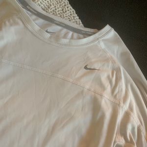 Nike Running Top White Long Sleeved